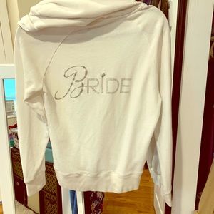 White Victoria’s Secret bride zip up hoodie